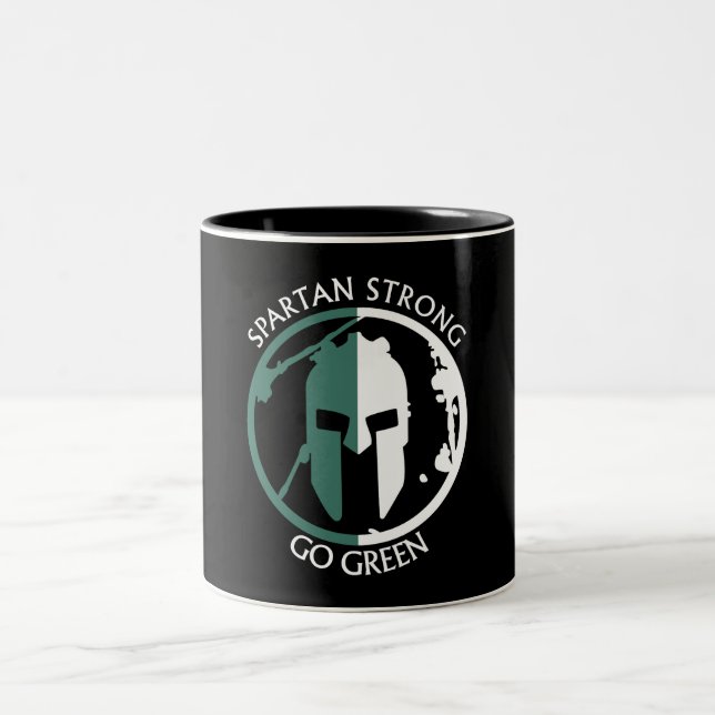 Spartan Strong Go Green spartan Warrior Två-Tonad Mugg (Center)