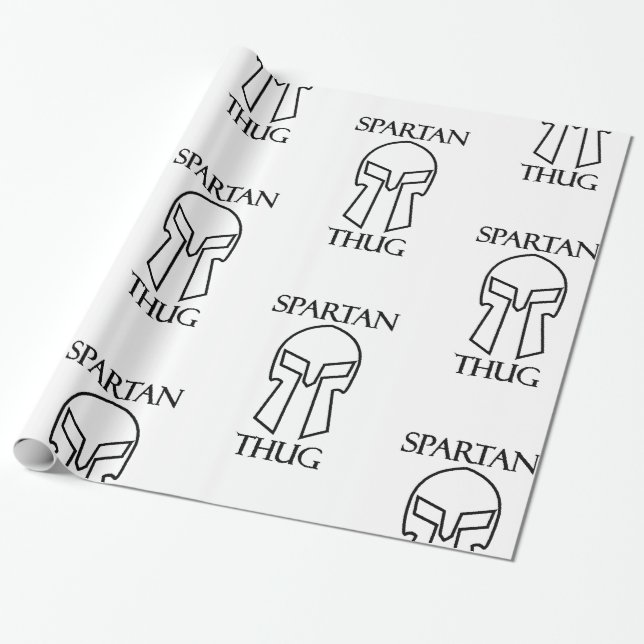 Spartan Thug - Glossy Wrapping Papper, 30 x 6 tum Presentpapper (Utrullad)