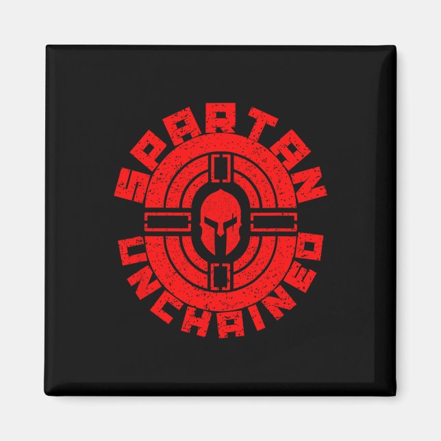 Spartan Unchached Bodybuilding Warrior Tävling Gym Magnet (Framsidan)