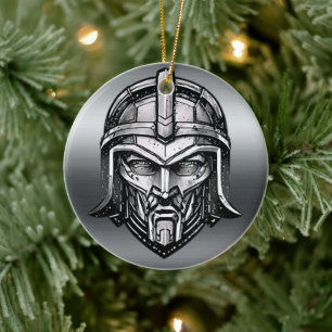 Spartan Valor: Metallic Warrior Ornament