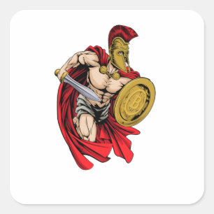 Spartan Warrior Fyrkantigt Klistermärke