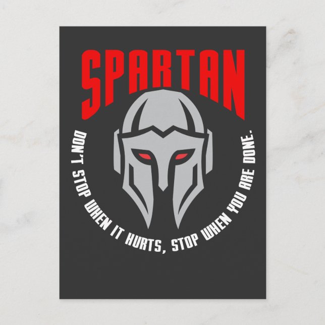 Spartan Warrior Gift Fitness Gym-workout Vykort (Framsida)
