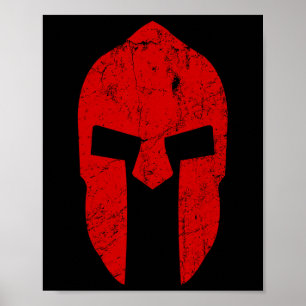 Spartan Warrior Helmet Gym Motivation Sparta Ancie Poster