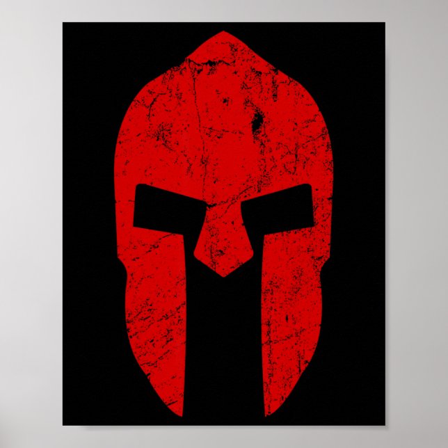 Spartan Warrior Helmet Gym Motivation Sparta Ancie Poster (Framsidan)