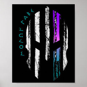 Spartan Warrior Helmet Thin Line Poster