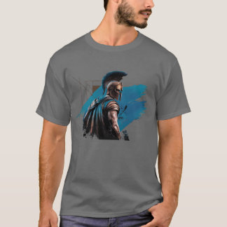 Spartan Warrior in Blue T Shirt