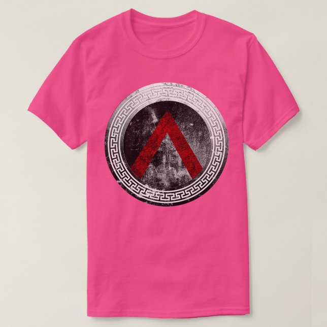 Spartan Warrior Lambda Shield T Shirt (Design framsida)