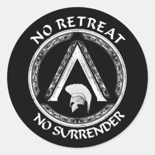 Spartan Warrior och Lambda Symbol Sticker Runt Klistermärke