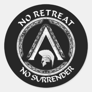 Spartan Warrior och Lambda Symbol Sticker Runt Klistermärke