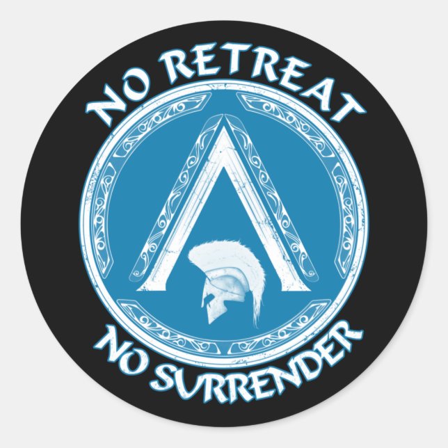 Spartan Warrior och Lambda Symbol Sticker Runt Klistermärke (Framsida)