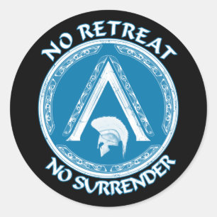 Spartan Warrior och Lambda Symbol Sticker Runt Klistermärke