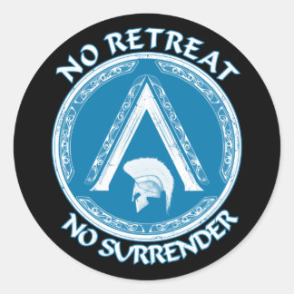 Spartan Warrior och Lambda Symbol Sticker Runt Klistermärke