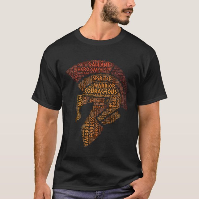 Spartan Warrior Ord 999 Ord T Shirt (Framsida)