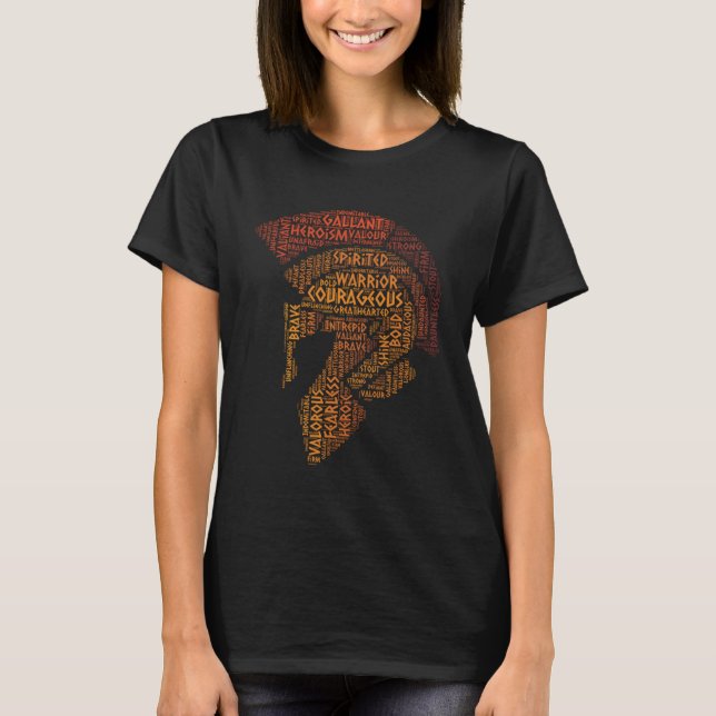 Spartan Warrior Ord 999 Ord T Shirt (Framsida)