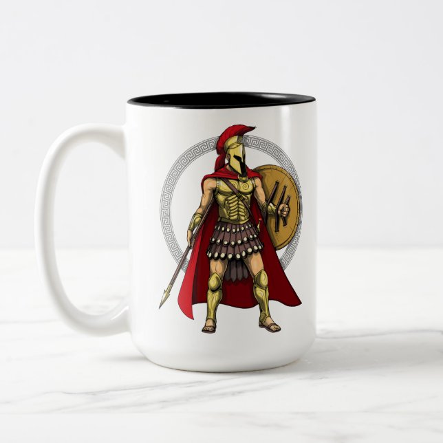 Spartan Warrior Två-Tonad Mugg (Vänster)