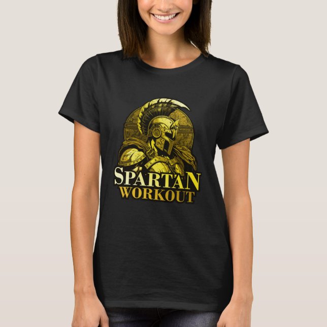 Spartan Workout Greek Gladiator Gym Sparta Mytholo T Shirt (Framsida)