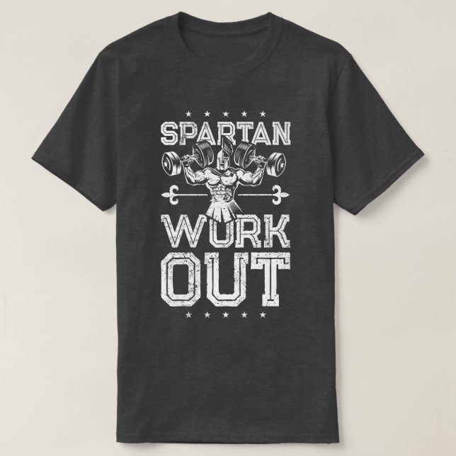 Spartan Workout Liiting Weights Fitness Gym Sparta T Shirt (Design framsida)