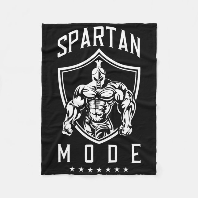 Spartan Workout Mode Fitness Gym Sparta Bodybuildi Fleecefilt (Framsidan)