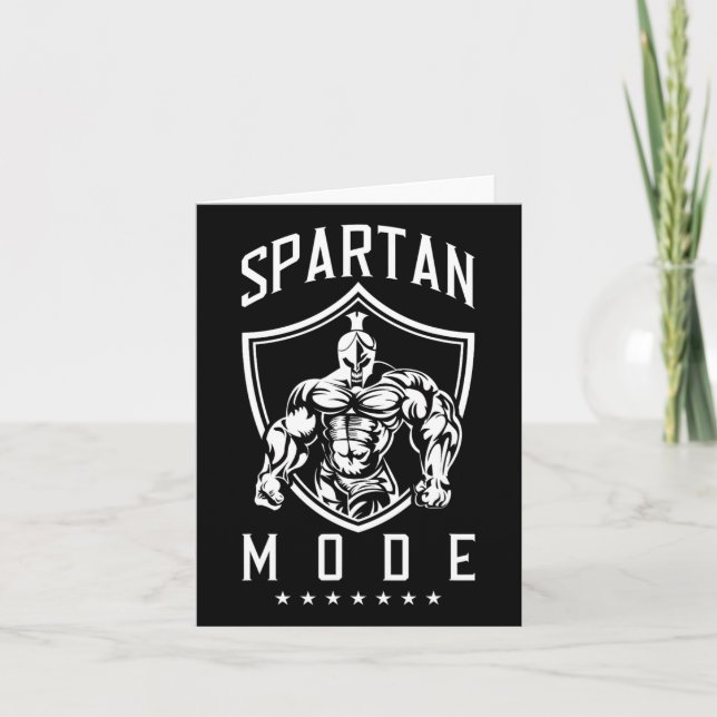 Spartan Workout Mode Fitness Gym Sparta Bodybuildi Kort (Framsida)
