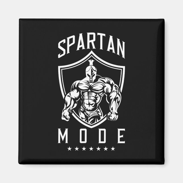 Spartan Workout Mode Fitness Gym Sparta Bodybuildi Magnet (Framsidan)