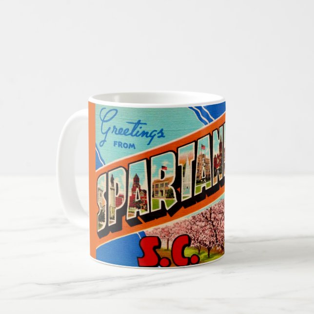 Spartanburg SC Hälsning  Kaffemugg (Framsida vänster)