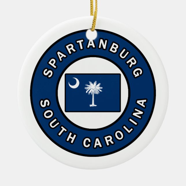Spartanburg South Carolina Julgransprydnad Keramik (Framsidan)