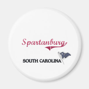 Spartanburg South Carolina stadsklassiker Magnet