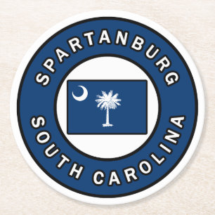 Spartanburg South Carolina Underlägg Papper Rund