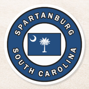 Spartanburg South Carolina Underlägg Papper Rund
