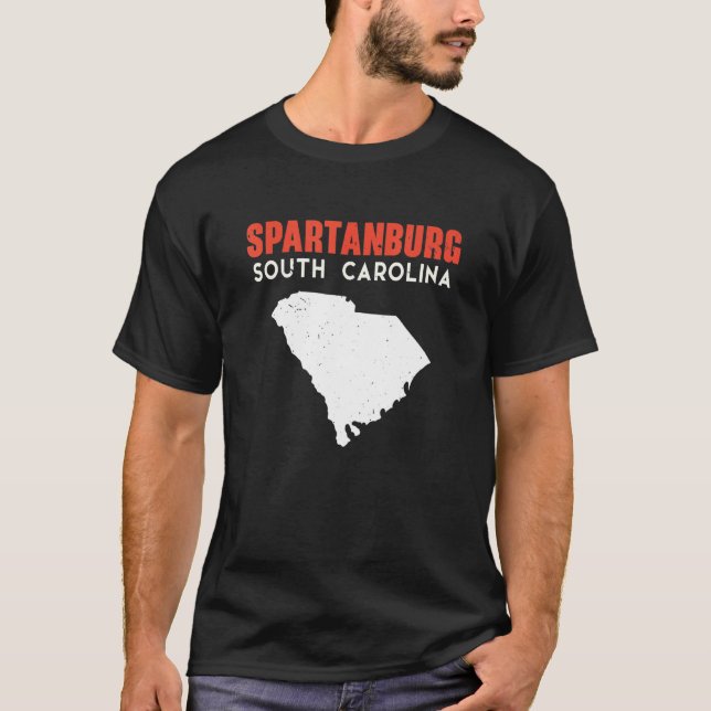 Spartanburg South Carolina USA State America Trave T Shirt (Framsida)