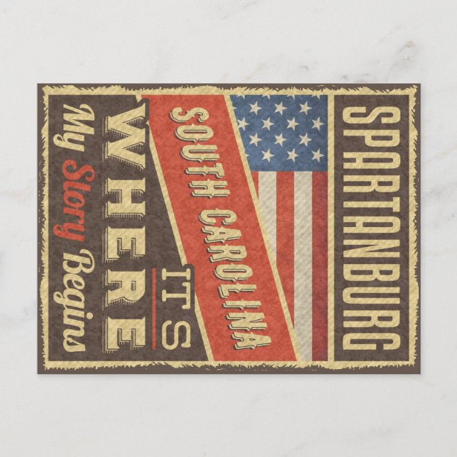 Spartanburg South Carolina Vykort (Framsida)