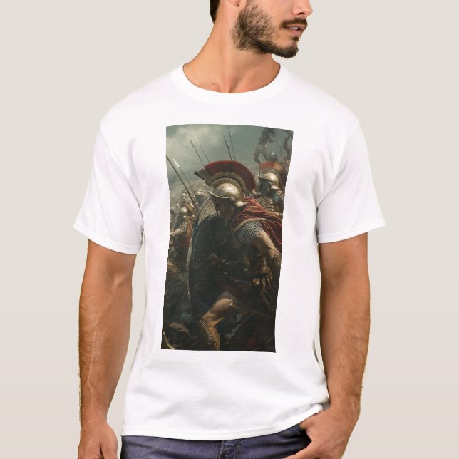 Spartans Fighting in Persian Empire T-Shirt (Framsida)