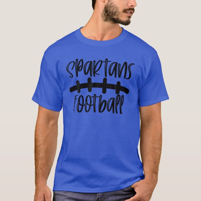 Spartans Football School Spirit Team Mascot Game N T Shirt (Framsida)