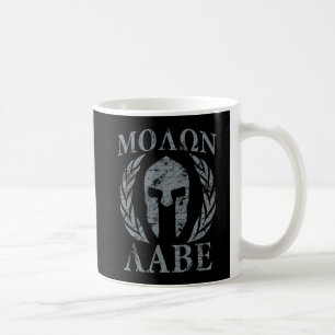 Spartansk hjälm för Molon Labe Grunge Kaffemugg