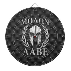 Spartansk hjälm för Molon Labe krom på kolfiber Piltavla