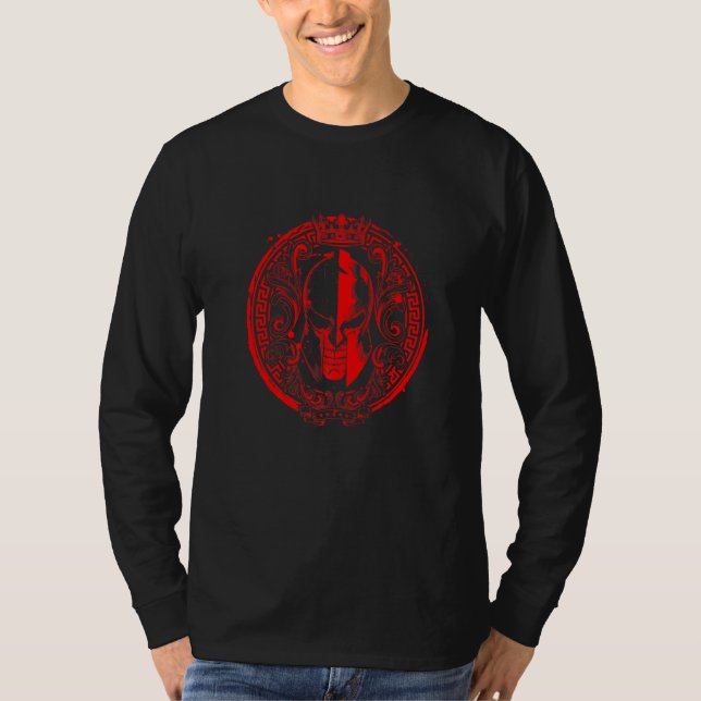Spartansk hjälm Grekisk gladiator Träning Mma krig T Shirt (Framsida)