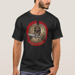 Spartansk hjälm Molon Labe Röd bakgrund T-shirt