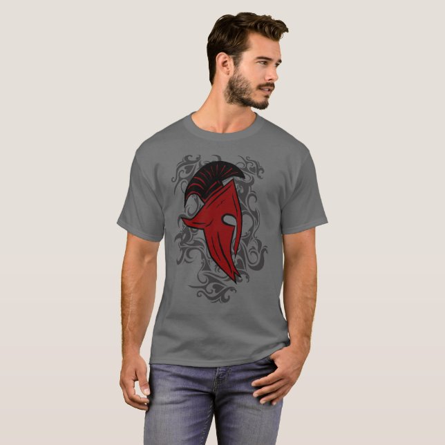 Spartansk hjälm t shirt (Hel framsida)