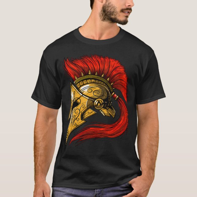 Spartansk hjälm t shirt (Framsida)
