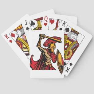 Spartansk krigare som leker kort spel kort