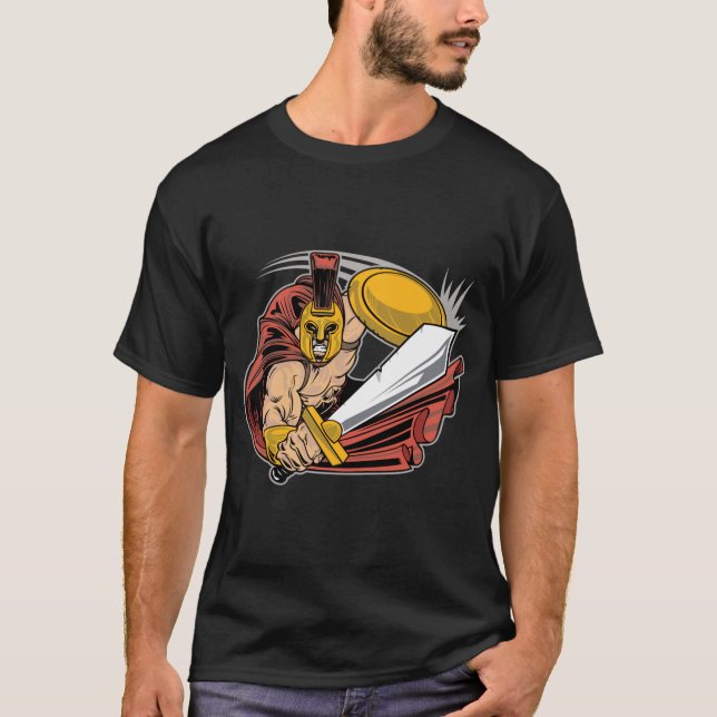 Spartansk krigare t shirt (Framsida)