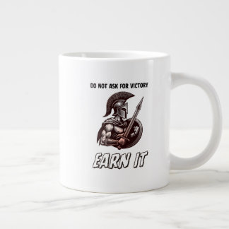 Spartansk krigarmotivation "Tjäna det" bläckskiss Jumbo Mugg