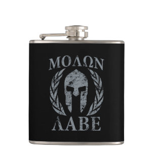Spartansk Molon Labe Grunge maskerar Fickplunta