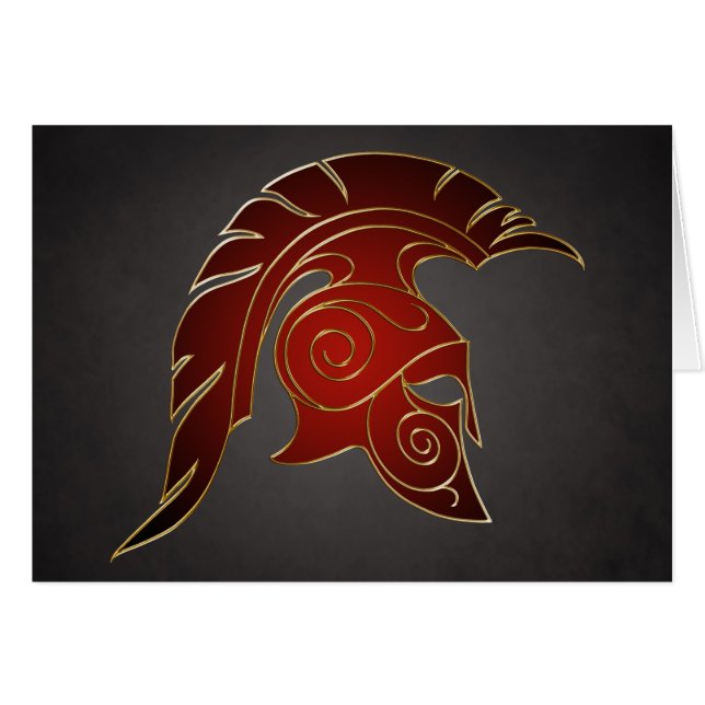 Spartanskt grekiskt krigarekort hälsningskort (Framsidan Horizontal)