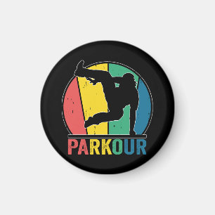 Spårträning för Parkour Free Runing Traceur Retro Magnet