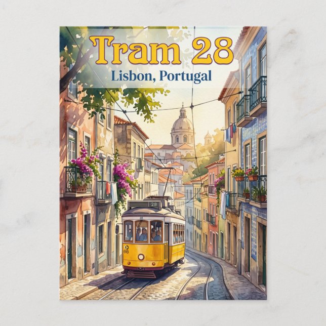 Spårvagn 28, Lissabon Portugal Vykort (Framsida)