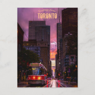 Spårvagn i regnet i Toronto Ontario Vykort