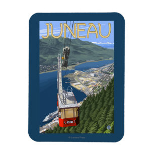Spårvagn över Juneau, Alaska vintage resoraffisc Magnet