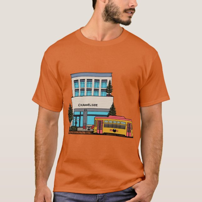 Spårvagn passerar Channelside i Tampa Aktiv T Shirt (Framsida)