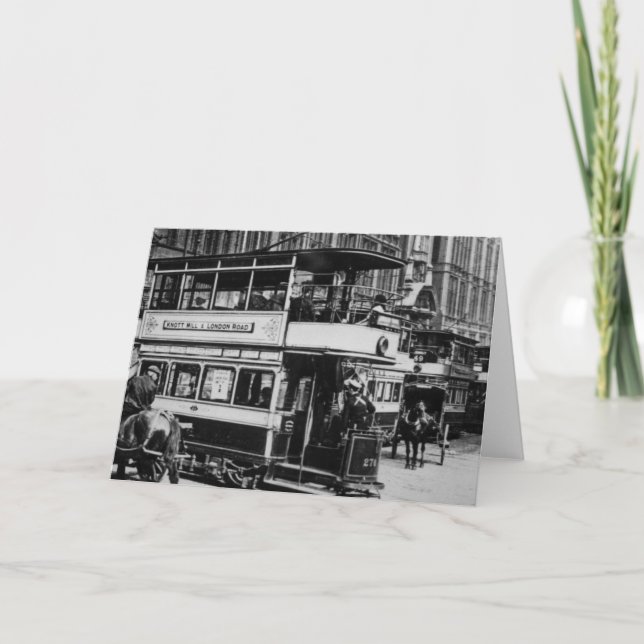 Spårvagnar i Manchester, c.1900 Kort (Framsida)